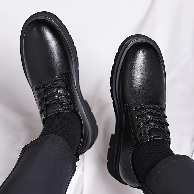 Sam | Heren leren schoen met veters en dikke zool - Image 3