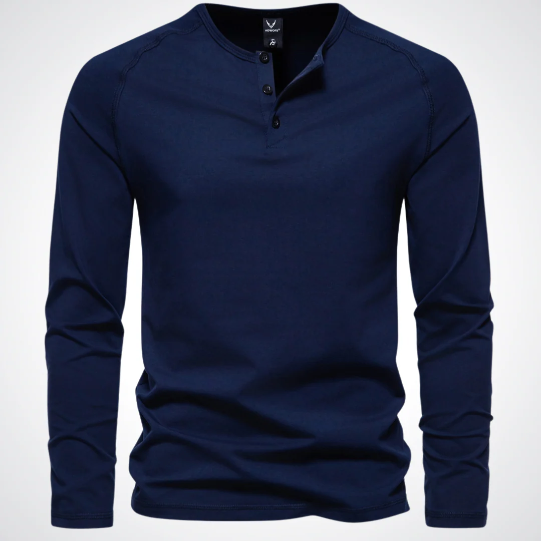 Stephen | Heren Henley shirt met lange mouwen - Image 3