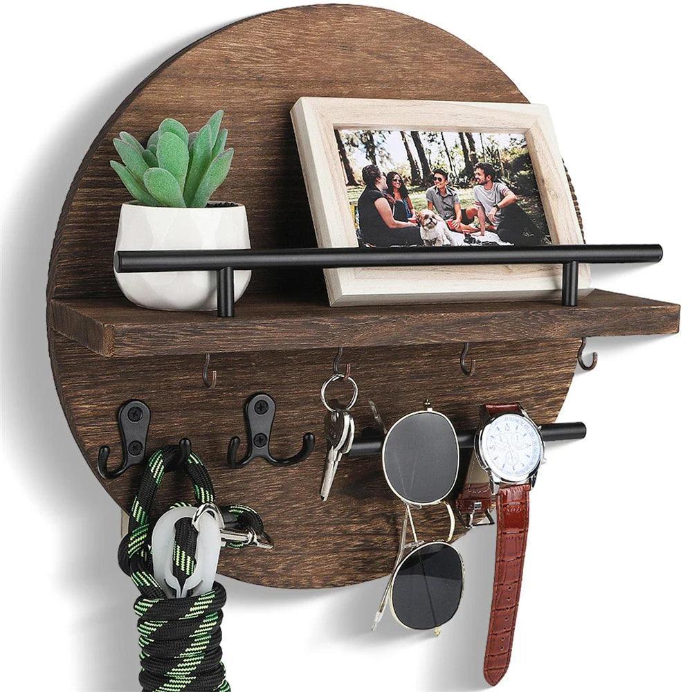 Stijlvolle wanddecoratie | Houten sleutelhouder - Image 7