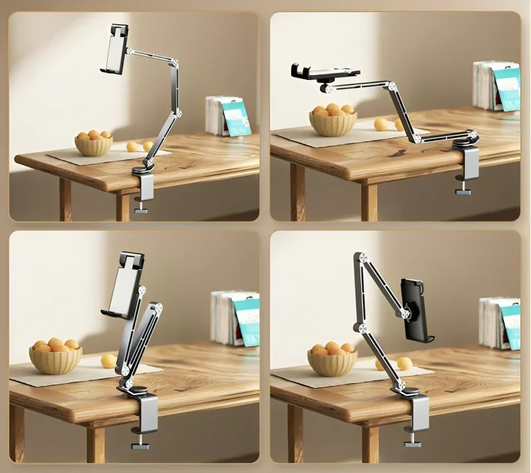 Tablet houder | Verstelbare arm 360° klem voor bureau/bed - Image 6