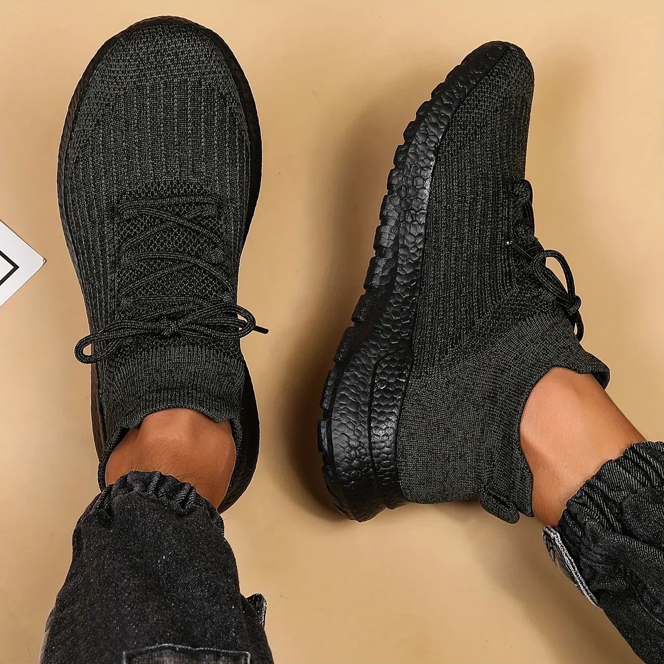 Unisex sneakers zwart | Lichtgewicht sportschoenen - Image 4