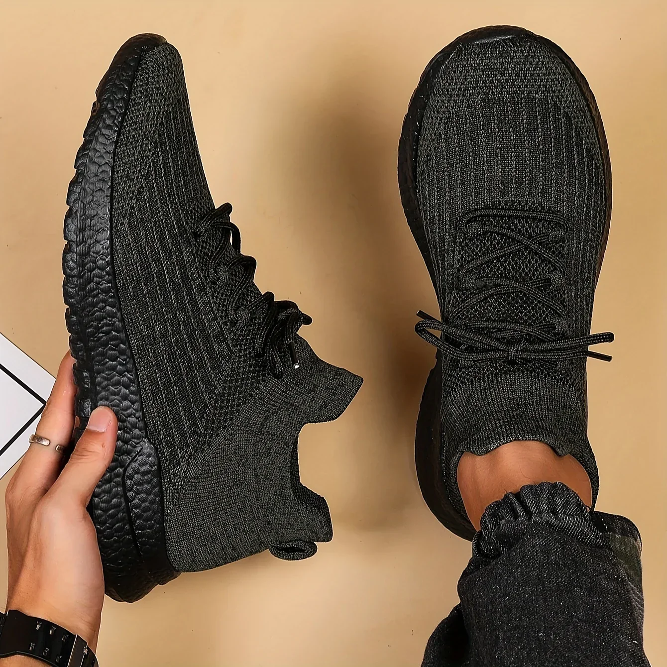 Unisex sneakers zwart | Lichtgewicht sportschoenen - Image 9