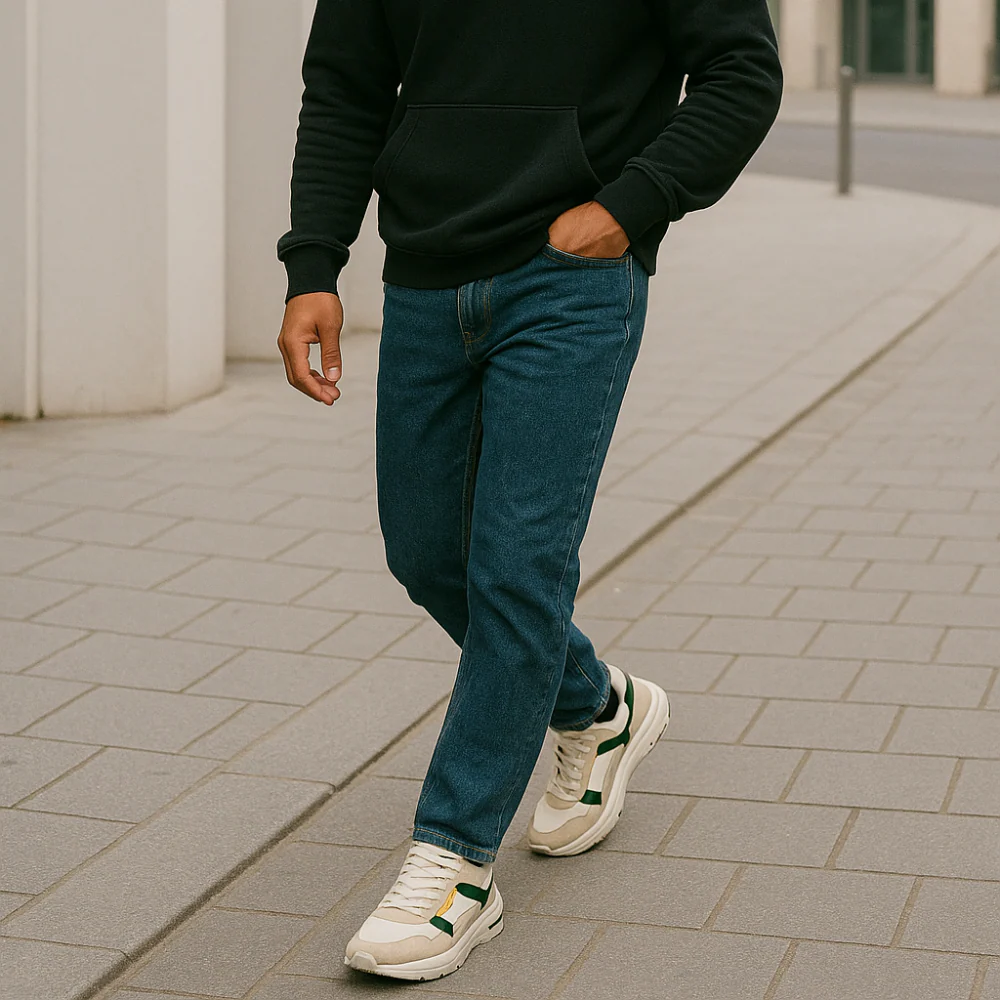 Urban Runner | Heren sneaker in beige en groen met vetersluiting - Image 5