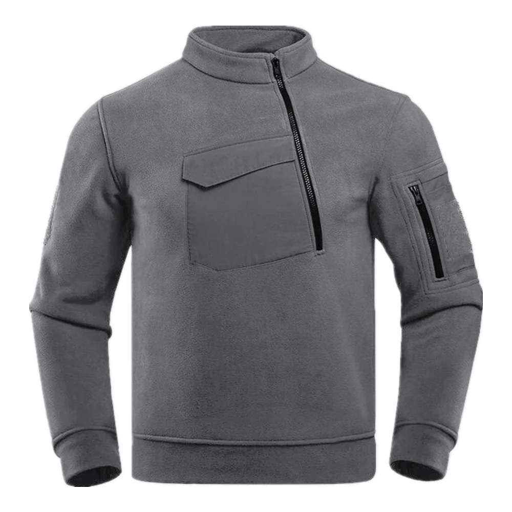 UtilityZip | Heren sweater met halve rits en borstzak - Image 4