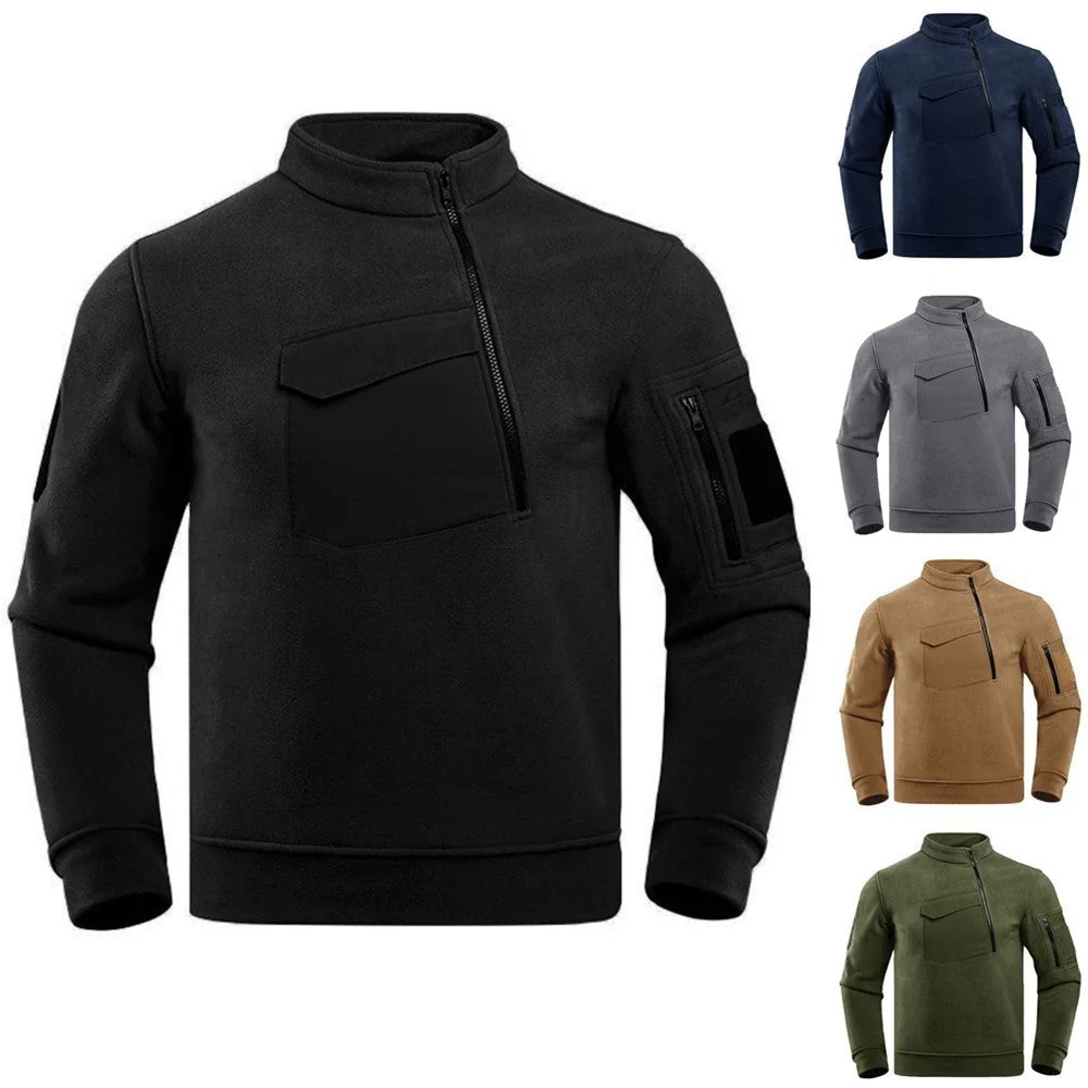 UtilityZip | Heren sweater met halve rits en borstzak - Image 6
