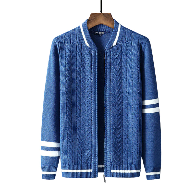 VarsityKnit | Heren vest met rits en kabelpatroon - Image 4