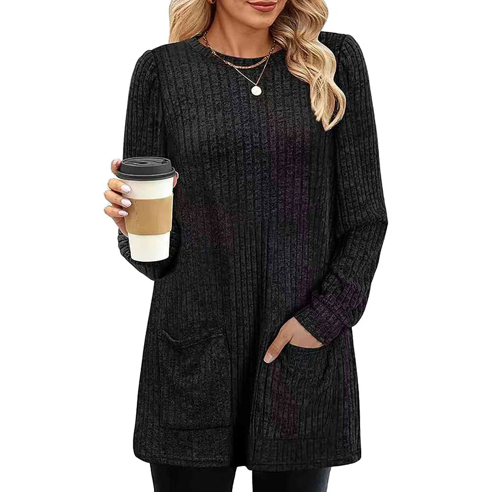 Warme dames sweater jurk met zakken | Herfst & winter - Image 4