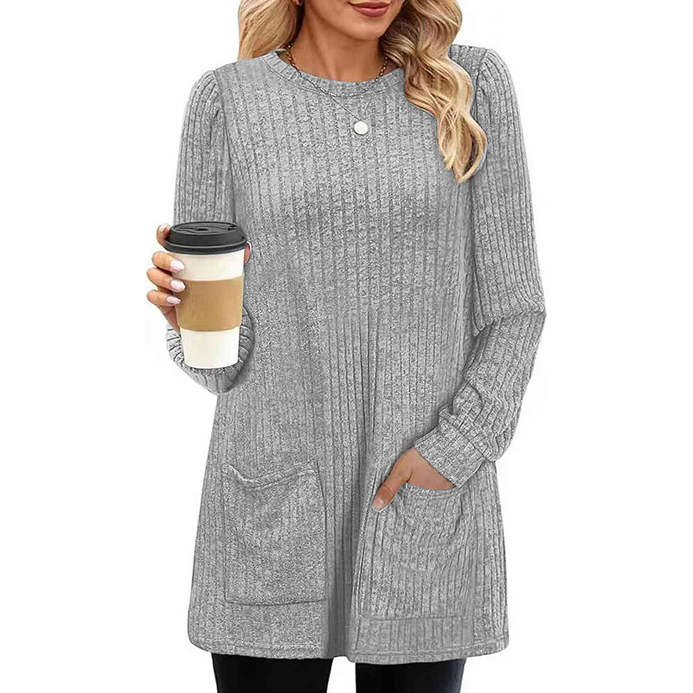 Warme dames sweater jurk met zakken | Herfst & winter - Image 9