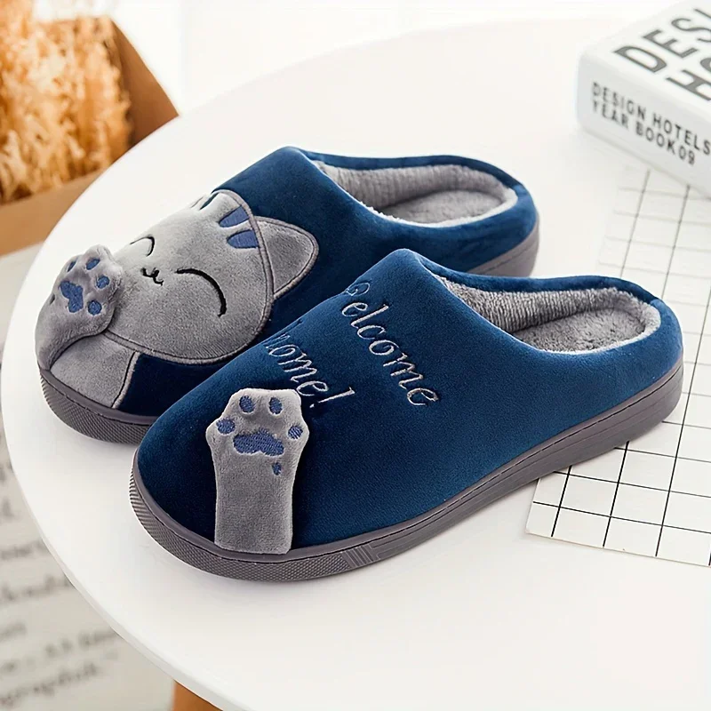 Warme pantoffels met kattenprint | Dames en heren sloffen met antislip zool - Image 4